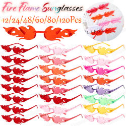 Gafas de Sol con Llamas de Fuego, 12-120 Piezas, Gafas de Sol sin Montura, Color Caramelo, Gafas de Sol Divertidas para Fiestas, Bodas, Invitados