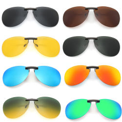 1pc rana hombres y mujeres gafas de sol gafas Al Mg polarizadas Clip en gafas de sol gris verde marrón amarillo