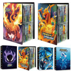 240 Uds álbum de dibujos animados libro de tarjetas Pokemones Gengar Charmander mapa soporte de letras carpeta de dibujos animados VMAX GX EX carpeta de colección de juegos