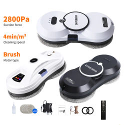 DIVEDEER robot de limpieza de ventanas 5600PA robot de limpieza de ventanas con pulverizador eléctrico de gran succión limpiador remoto de prevención de caídas
