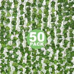Hoja de hiedra verde Artificial, hojas trepadoras de ratán, guirnalda colgante de vid, plantas de flores falsas DIY para jardín, boda, fiesta, decoración del hogar