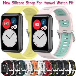 Nueva correa de silicona para Huawei Watch Fit Original Smartwatch banda transpirable funda protectora para reloj Huawei Watch Fit accesorio