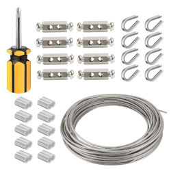 Kit de Cable de alta resistencia, cuerda de alambre de acero inoxidable recubierta de PVC para plantas trepadoras, tendedero de jardín, 20M/4mm