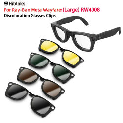 Clip Hibloks para Ray-Ban Meta Wayfarer RW4008/RW4012 (grande), clip para gafas, lentes de sol polarizadas, protección UV antideslumbrante