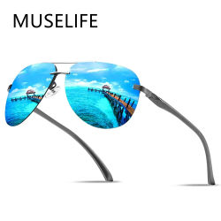 Nuevas gafas de sol polarizadas para hombre, gafas de sol clásicas para conducir, gafas de sol con montura metálica y lentes de espejo para hombre/mujer