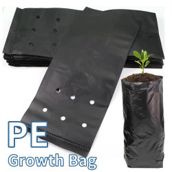 Paquete de 100 Bolsas de Cultivo Negras de PE Transpirables para Plántulas, Macetas para Cultivo de Plantas de Vivero, Contenedores para Trasplante de Árboles de Jardín y Huerto