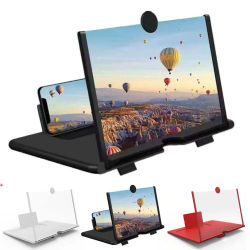 Versión de lupa de pantalla, proyector de teléfono con extensor, amplificador de teléfono inteligente 3D HD, soporte plegable, ángulo ajustable
