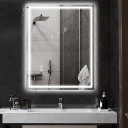 Espejo De Pared Homcom Con Luz Led Y Altavoz Bluetooth 100X80 Cm, 3 Colores, Espejo De Baño Con Brillo Ajustable