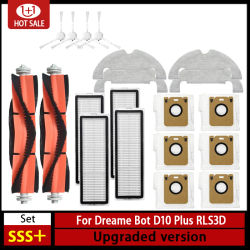 Para accesorios Dreame Bot D10 Plus RLS3D Robot aspirador filtro Hepa fregona Cepillo Lateral principal bolsa de polvo piezas de repuesto