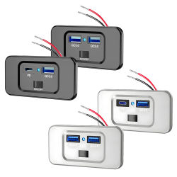 Enchufe USB de 12V para RV, 30W PD Tipo-C y Puerto USB QC3.0 de 18W, Cargador de Coche, Adaptador de Panel de Montaje en Pared para Coche, Barco, Autobús, ATV, UTV, Camper