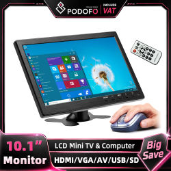 Podofo Slim, monitor LCD HD de 10,1 pulgadas para reposacabezas, con pantalla digital protegida contra los rayos UV y con interfaces HDMI, VGA, AV, USB y SD para la visualización de grabaciones de