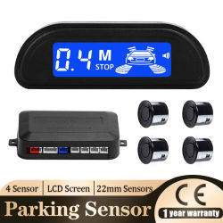 Kit de Sensor de aparcamiento de coche Hippcron con Monitor LED inverso Parktronic automático 22mm 4 sensores sistema de detección de Radar pantalla de retroiluminación