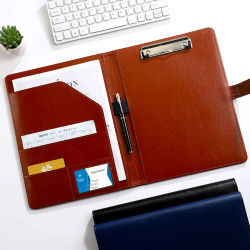 Carpeta multifuncional de cuero PU con textura, soporte para bolígrafo con Clip A4, ranuras para tarjetas, organizador de reuniones de oficina de negocios para bancos/ventas, 1 ud.