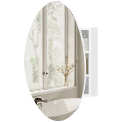 Mueble de baño HOMCOM con espejo LED e iluminación, antivaho, 3 temperaturas de luz, 50x14x70cm, Blanco
