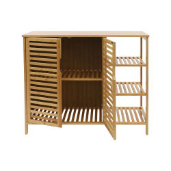 Mueble Auxiliar de Bambú, Mueble de Baño, Mueble de Almacenamiento, Armarios Altos y Medianos, Armarios Base para Baño, Apto para Cocina, Sala de Estar, Baño