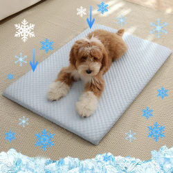 Nueva Alfombra Refrescante de Seda de Hielo para Mascotas, Gruesa y Transpirable, Antideslizante y Lavable, para Perros y Gatos Medianos y Grandes