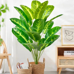 Palmera Tropical grande de 65-125cm/47,2 pulgadas, hojas de plantas de plátano falsas, planta de plástico de Strelitzia Reginae de tacto Real para el jardín del hogar