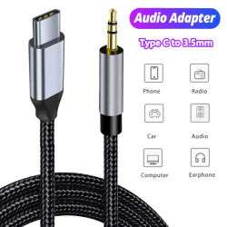 Cable de Audio auxiliar USB C a conector auxiliar de 3,5mm, adaptador de auriculares para altavoz de coche para Samsung, Xiaomi, Huawei, convertidor Universal tipo C