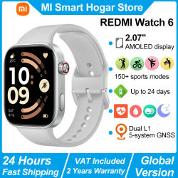 Reloj Inteligente Xiaomi REDMI Watch 6, Llamadas por Bluetooth, Pantalla AMOLED de 2.07'', GNSS Dual L1 de 5 Sistemas, Más de 150 Modos Deportivos, Reloj Inteligente BT5.4