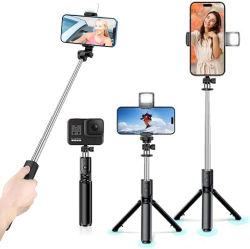 Trípode/palo Selfie inalámbrico Bluetooth con trípode extensible remoto ligero para iPhone teléfono móvil Tiktok transmisión en vivo