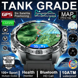 Nuevo Smartwatch 2026 con GPS Integrado, Mapa Offline, Resistencia al Agua 10ATM, 2GB de Música, Brújula, Llamadas Bluetooth, Fitness y Deportes para Hombre