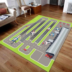 Alfombra de pasarela de aeropuerto, alfombra con tema de avión, decoración del hogar, alfombra educativa antideslizante para juegos de actividades para niños con diseño de Terminal