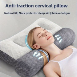 Almohada Cervical de tracción con zona ergonómica, almohada de soporte para dormir en casa, almohada para aliviar el cuello para dormir cómodo, 1 Uds.