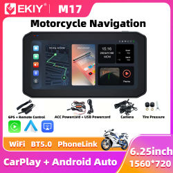 EKIY 6,25 "inalámbrico CarPlay Moto Android Auto portátil Digital motocicleta salpicadero GPS navegación pantalla TPMS Monitor