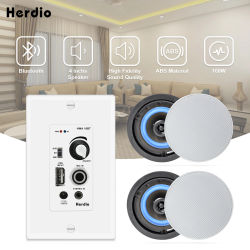 Herdio 4 ''160W 2 vías altavoces Bluetooth de techo receptor amplificador de Control de Audio para altavoz de Audio en casa reproductor de música estéreo