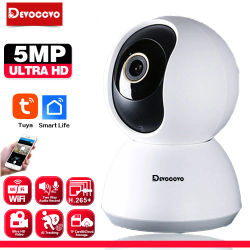 Mini Audio bidireccional para interiores, 5MP, Tuya, Wifi, Monitor inteligente para bebés, cámara IP de seguridad 2K PTZ, seguimiento automático, cámara de vigilancia CCTV