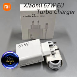 Cargador Xiaomi de 67W con Carga Rápida, Cable USB de 1M, Adaptador de Cable EU/US para Mi 14, Redmi Note 13, 12 Pro Turbo, Poco F5