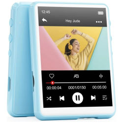 MECHEN 64GB Reproductor de MP3 Bluetooth 5.3 con pantalla completamente táctil de 2,4", reproductor de música digital portátil con altavoz, radio FM, línea Recor