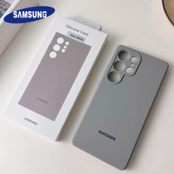 Funda de Silicona Líquida Original de Color Sólido para Teléfono Samsung Galaxy S26 S25 S24 S23 S22 Ultra S24 Plus FE con Caja Oficial