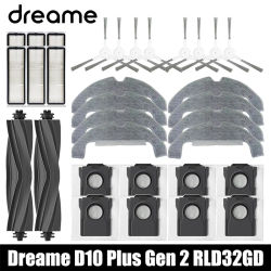 Accesorios para Robot Aspirador Dreame D10 Plus Gen 2 RLD32GD: Cepillo Principal, Cepillo Lateral, Filtro HEPA, Paños de Limpieza, Bolsa para Polvo, Repuestos