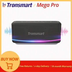 Tronsmart-Altavoz Bluetooth Mega Pro, reproductor de música portátil con bajos mejorados, resistencia al agua IPX5, asistente de voz, NFC, 60W