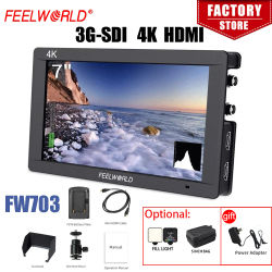 Feelworld FW703 3G SDI 4K HDMI cámara Monitor de campo 7 pulgadas IPS Full HD 1920x1200 Monitor DSLR portátil para Sony Nikon Canon