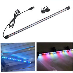 Luz LED para acuario con enchufe USB de 18-58cm, luz impermeable para acuario, iluminación subacuática, lámpara sumergible para cultivo de plantas, 110-240V