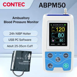 CONTEC ABPM50 24 horas NIBP Holter Monitor de presión arterial Digital dinámico en la parte superior del brazo Software para PC, brazalete grande para adultos o adultos