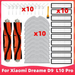 Compatible con (Dreame D9, D9 Max, L10 Pro, Trouver LDS Finder) Accesorios: cepillo principal,