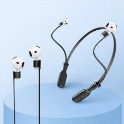 Correa para el cuello de auriculares para AirPods 4, Cable de soporte de cuerda de silicona antipérdida para auriculares inalámbricos con Bluetooth, correa para el cuello