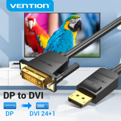 Vention DisplayPort a DVI Cable DP a DVI-D 24 + 1 Cable 1080P DP macho a DVI macho a Cable para Monitor de proyector Cable DP a DVI