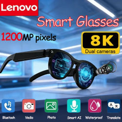 Lentes Inteligentes Lenovo 8K con IA, Nuevas, 1200MP HD, Cambio de Color, Chat GPT, Traducción, Cámara, Llamadas Bluetooth, Asistente de Voz, Control de Música