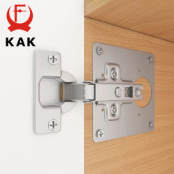KAK-Placa de reparación de bisagra de armario de acero inoxidable, paquete de 4-10 placas montadas con tornillos, accesorios de Hardware para muebles