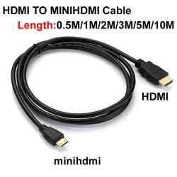 Mini Cable HDMI a HDMI 1080p 3D Cable chapado en oro para Monitor tableta cámara DV tarjeta gráfica HDTV proyección de pantalla