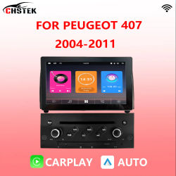 CHSTEK 8 "Radio de coche Multimedia inalámbrico Auto Carplay para Peugeot 407 2004-2011 navegación automática Carplay Bluetooth Android WIFI