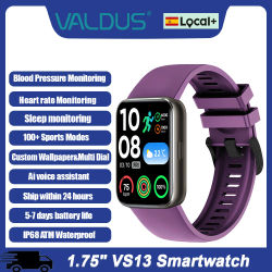Reloj Inteligente VALDUS 2026 Nuevo VS13 para Hombre y Mujer, Asistente de Voz con IA, Monitor de Frecuencia Cardíaca, Presión Arterial, Sueño, Alarma, Rastreador de Actividad Física, Llamadas