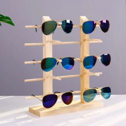 1 unidad de expositor de madera para gafas de sol, estante de almacenamiento de gafas, expositor multicapa para mostradores de tiendas, estante de almacenamiento desmontable