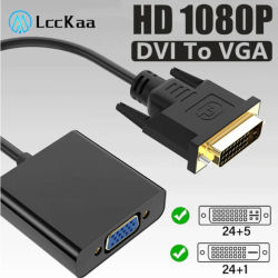 Cable adaptador HD 1080P DVI a VGA para PC, portátil, proyector, Monitor, DVI-D, 24 + 1 macho a VGA hembra, convertidor, Compatible con 24 + 5