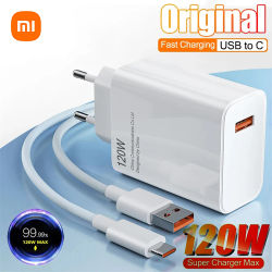 Cargadores originales Xiaomi de 120W compatibles con carga rápida QC 5.0 para Mi 14 13 12 11 Ultra Lite 12T Pro Poco X5, cable de carga rápida