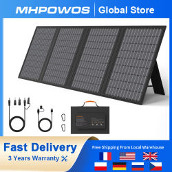MHPOWOS Cargador de batería solar para Powerbank, panel solar portátil plegable de 45 W / 60 W con USB C, salida CC para teléfono de camping